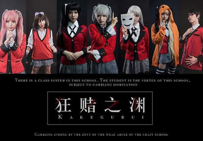 Yumeko Jabami Cosplay Costume Anime Kakegurui Cosplay Shirt Japanese School Girls Uniform Full Set Jacket+Shirt+Skirt+Stockings+Tie-Featured Collection, Kakegurui - MoonCos