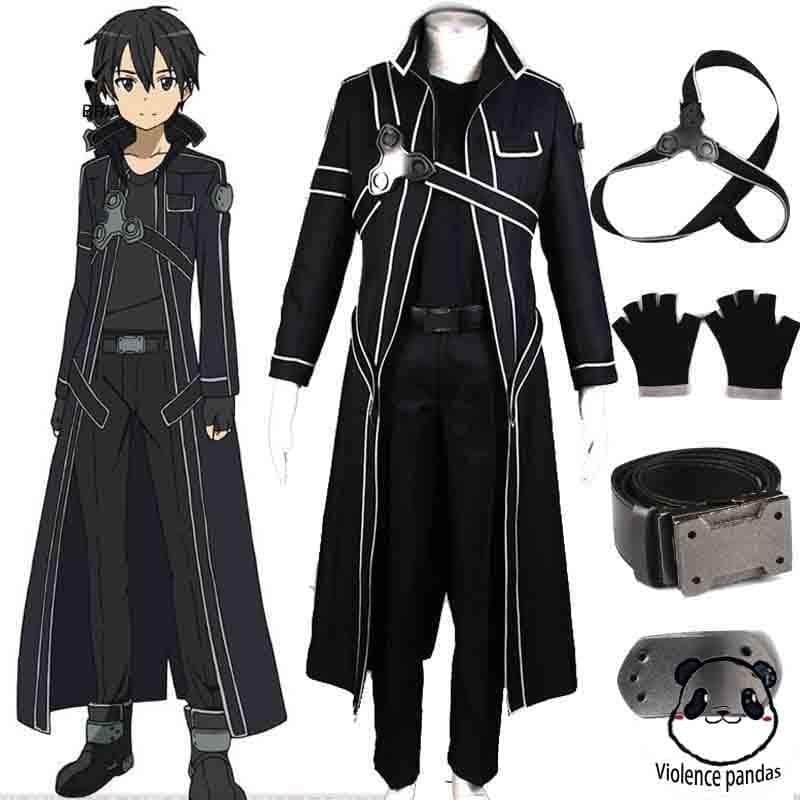 Kirito Cosplay Costume Anime Sword Art Online Adult Men Kirito SAO Kirigaya Kazuto Costume Suit-Featured Collection, Sword Art Online - MoonCos