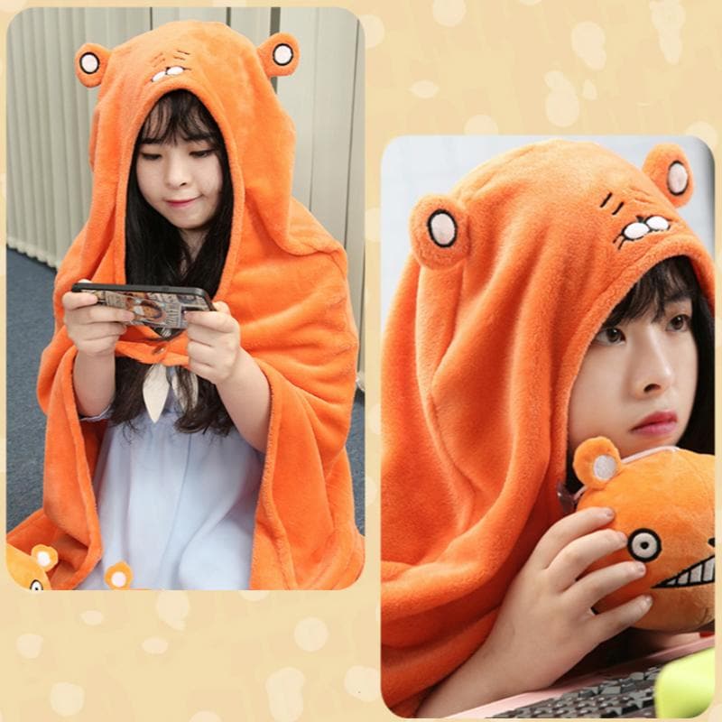 Kawaii Umaru Chan Cloak Flannels Blanket Cute Soft Orange Hoodies Anime Cosplay Adult Costume Shimmer Shine Party Anime-Featured Collection, Natsume's Book of Friends, Umaru Chan - MoonCos