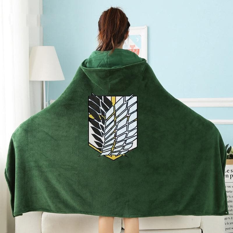 Attack on Titan Blanket Cloak Survey Corps Cloak Cape Flannel Cosplay Costume Hoodie-Attack on Titan, Daily wear, Pokemon - MoonCos