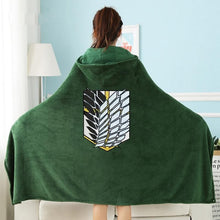 Load image into Gallery viewer, Attack on Titan Blanket Cloak Survey Corps Cloak Cape Flannel Cosplay Costume Hoodie-Attack on Titan, Daily wear, Pokemon - MoonCos
