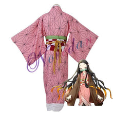 Load image into Gallery viewer, Demon Slayer Kimono Cosplay Costume Full set Anime Kimetsu No Yaiba Cosplay Kamado Tanjirou Agatsuma Zenitsu Tomioka Giyuu Nezuko-Demon Slayer, Featured Collection - MoonCos
