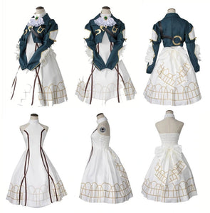 Violet cosplay costume Anime Violet Evergarden cosplay Full Set Lolita Cute royal sister Dress Kawaii Skirt Wig Dark blue-Hot Sale, Violet Evergarden - MoonCos
