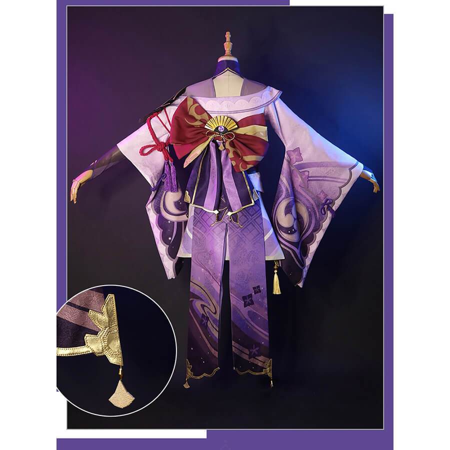 Raiden Shogun Cosplay Genshin Impact Cos costume Raiden Ei Full set Japanese style kimono-Genshin Impact, New Arrivals - MoonCos